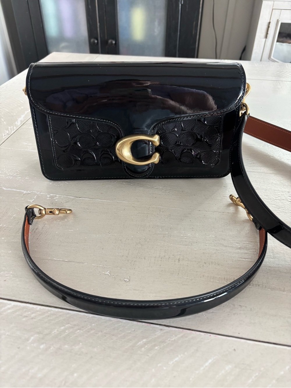 Coach Taby 26 in Black Patent Leather